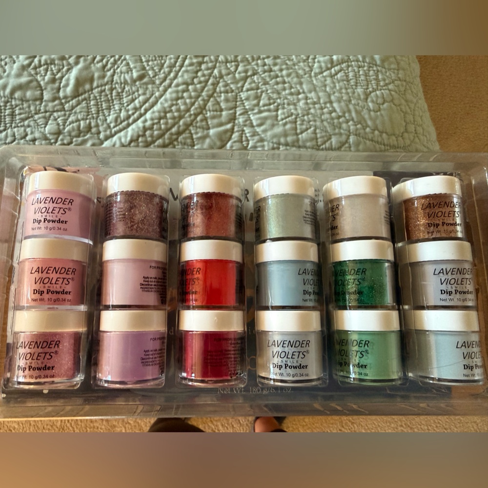 Lavender Violets quick dry dip powder Nail Polish Set lot of 18 colors